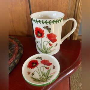 Portmeirion Red Poppy Mug and Coaster